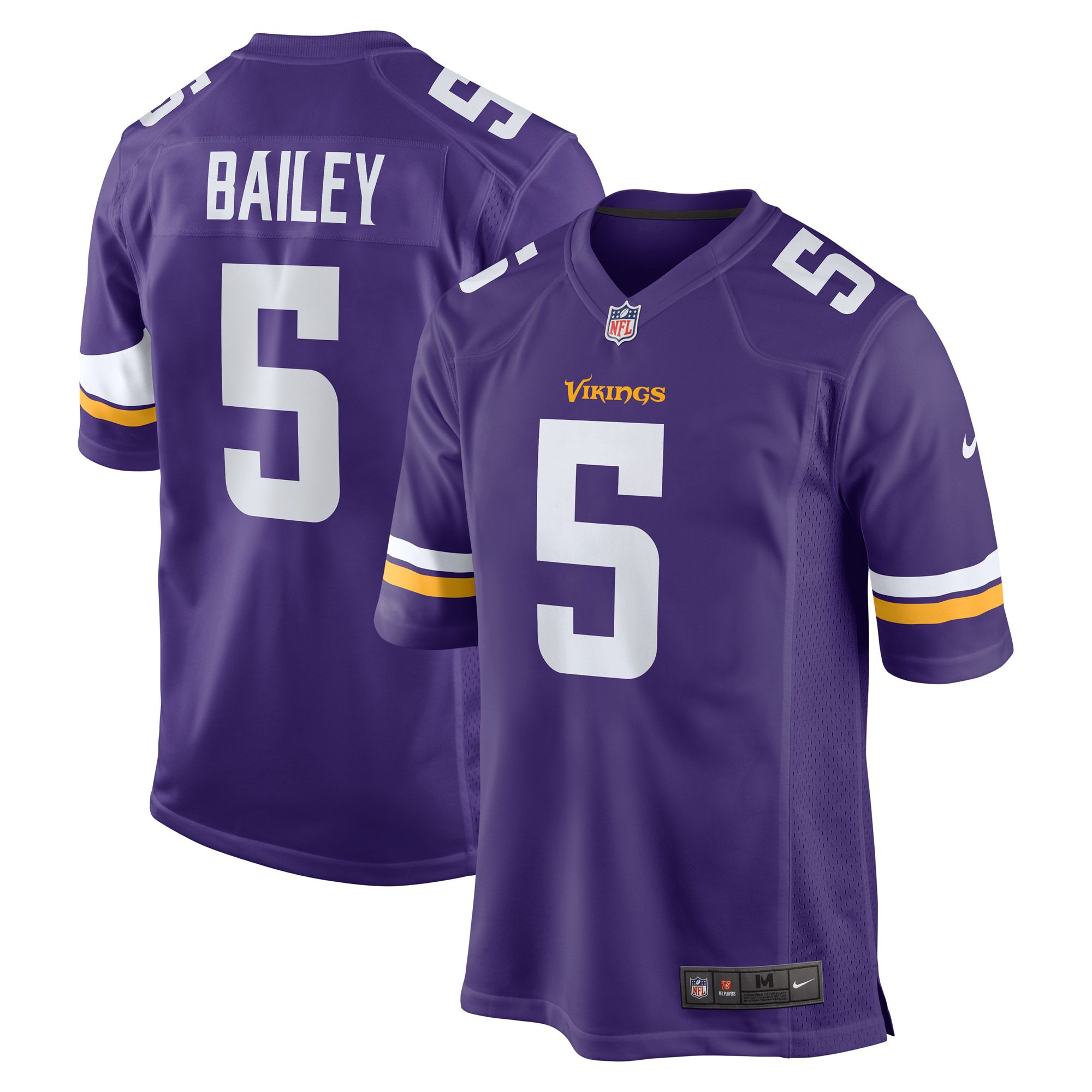 Men Minnesota Vikings #5 Dan Bailey Nike Purple Game Retired Player NFL Jersey